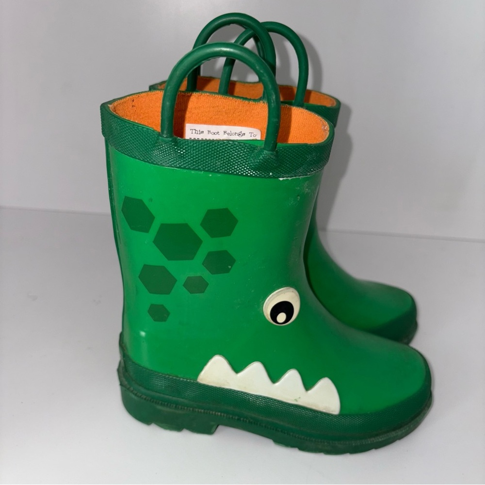 Kidorable Green Alligator Rain Boots Boys Size 9/10